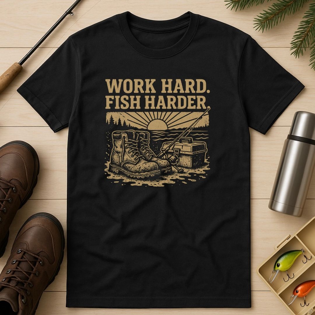 Work Hard, Fish Harder T-Shirt