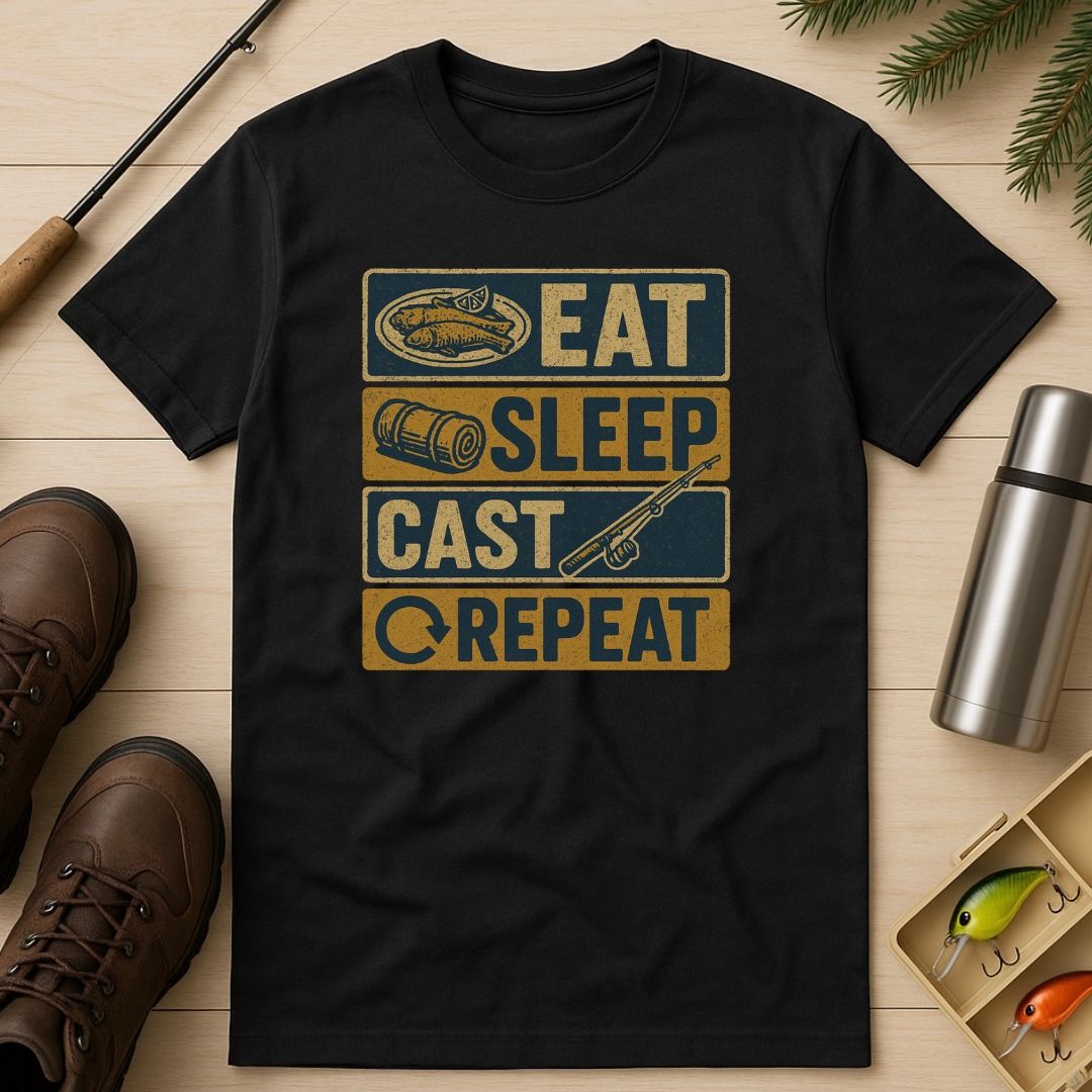 Eat Sleep Cast Repeat T-Shirt