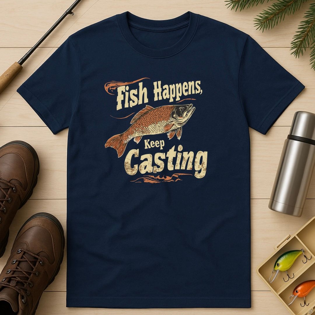 Fish Happens Keep Casting T-Shirt