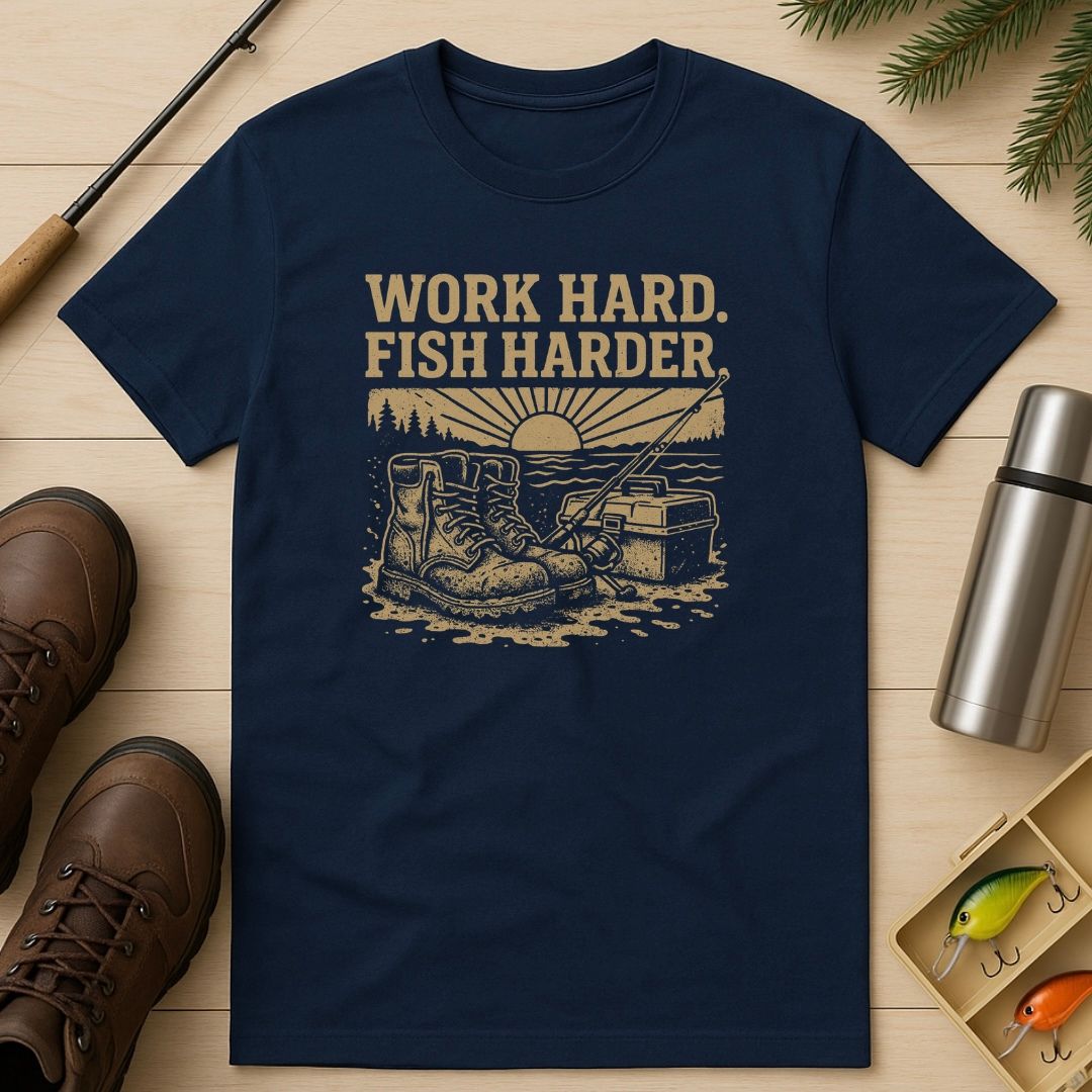 Work Hard, Fish Harder T-Shirt