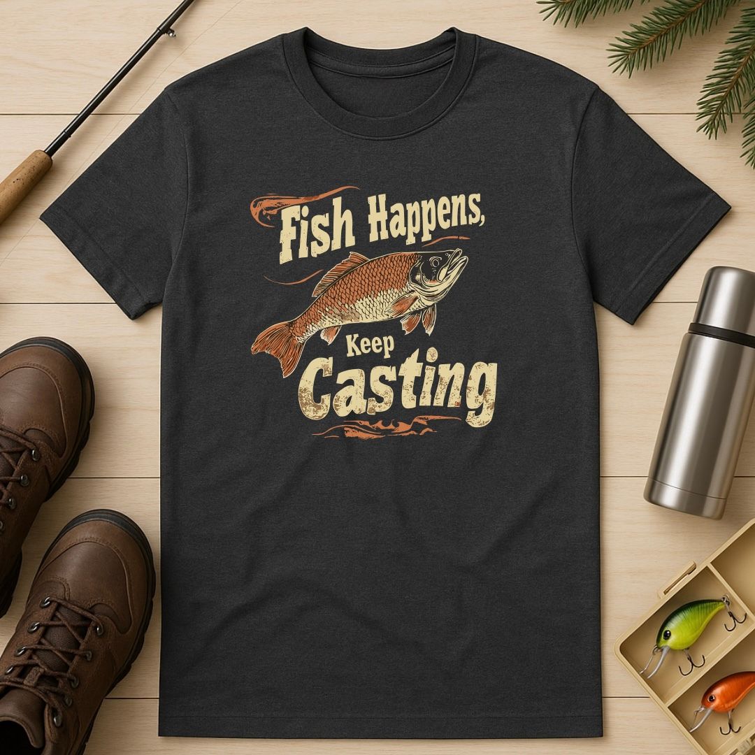Fish Happens Keep Casting T-Shirt