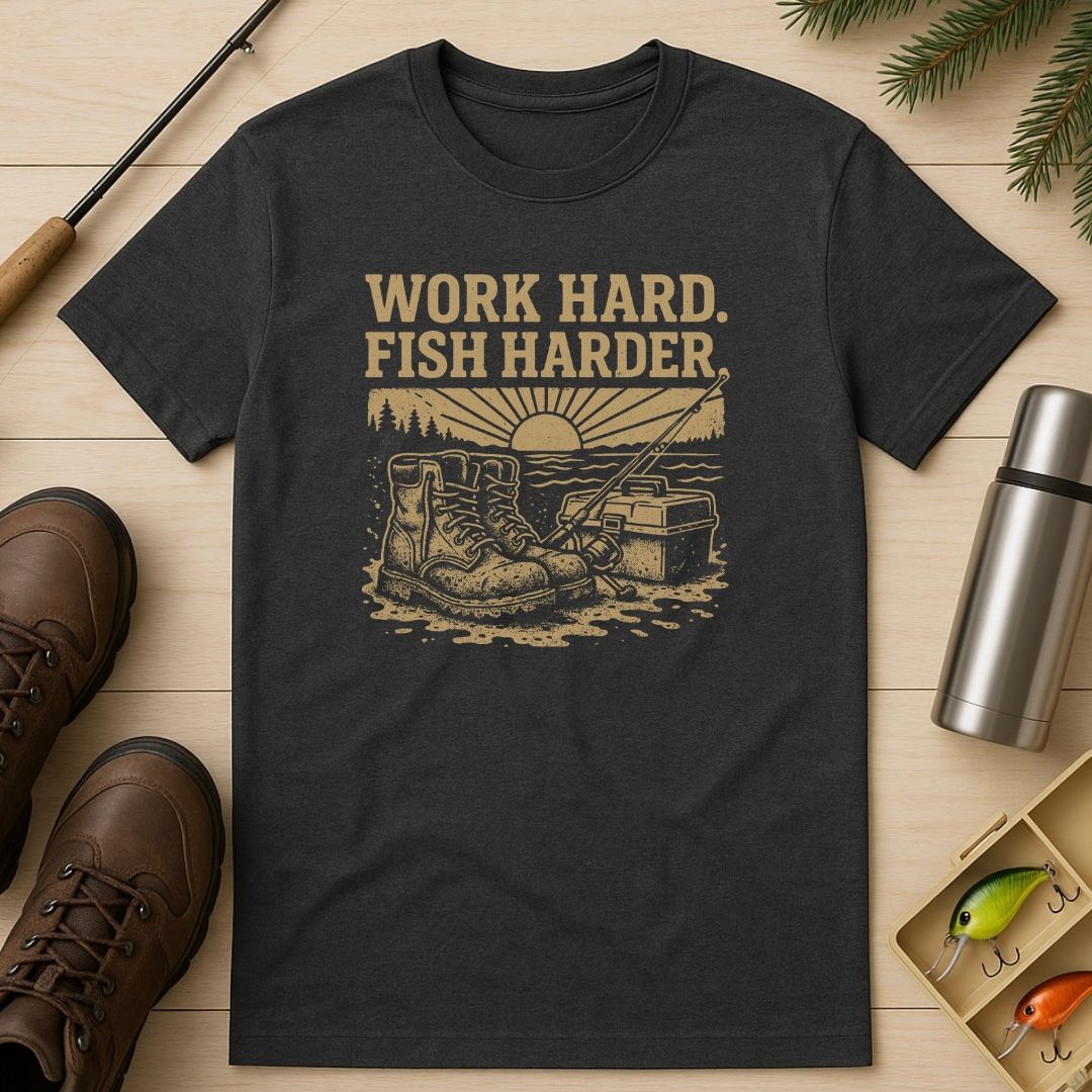 Work Hard, Fish Harder T-Shirt