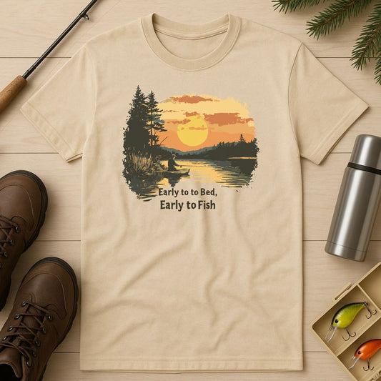 Early to Bed, Early To Fish T-Shirt