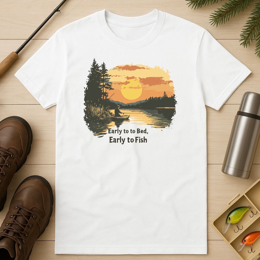 Early to Bed, Early To Fish T-Shirt