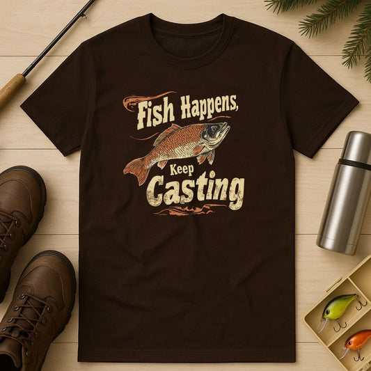Fish Happens Keep Casting T-Shirt