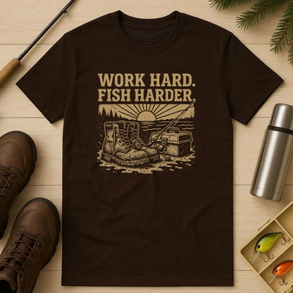 Work Hard, Fish Harder T-Shirt