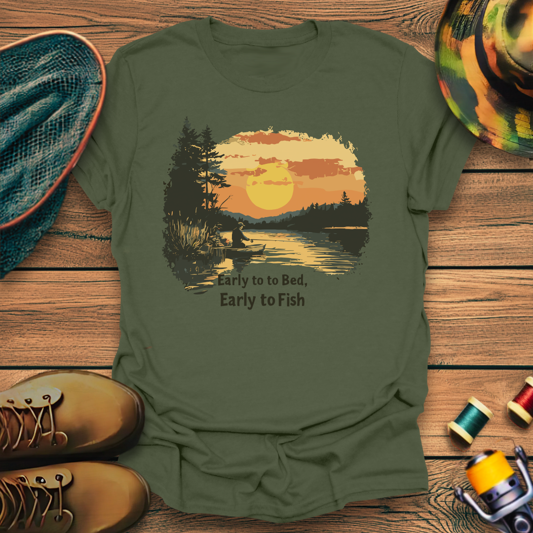 Early to Bed, Early To Fish T-Shirt