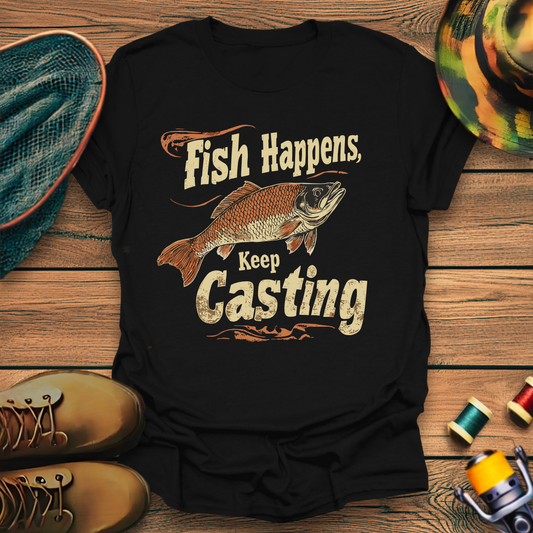 Fish Happens Keep Casting T-Shirt